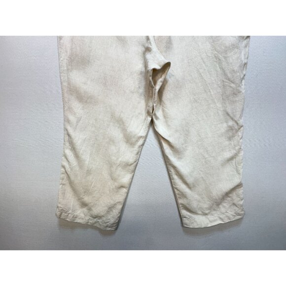 Crossroads Women's Linen Capri Pants Drawstring Size 20W Beige Stretch Casual - Picture 12 of 13